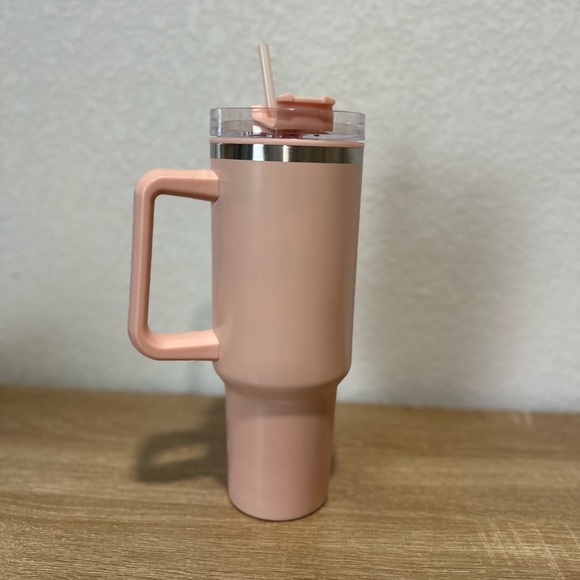 Other - Pink Water Drink Tumbler with Straw - 40oz